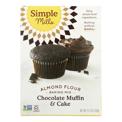 Simple Mills - Mezcla para muffins de chocolate - Caja de 6 - 11,2 oz