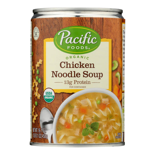 Pacific Foods - Sopa de fideos con pollo - Caja de 12 a 16,1 oz