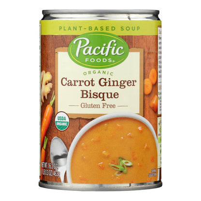 Pacific Foods - Bisque de zanahoria y jengibre - Caja de 12 a 16,3 oz