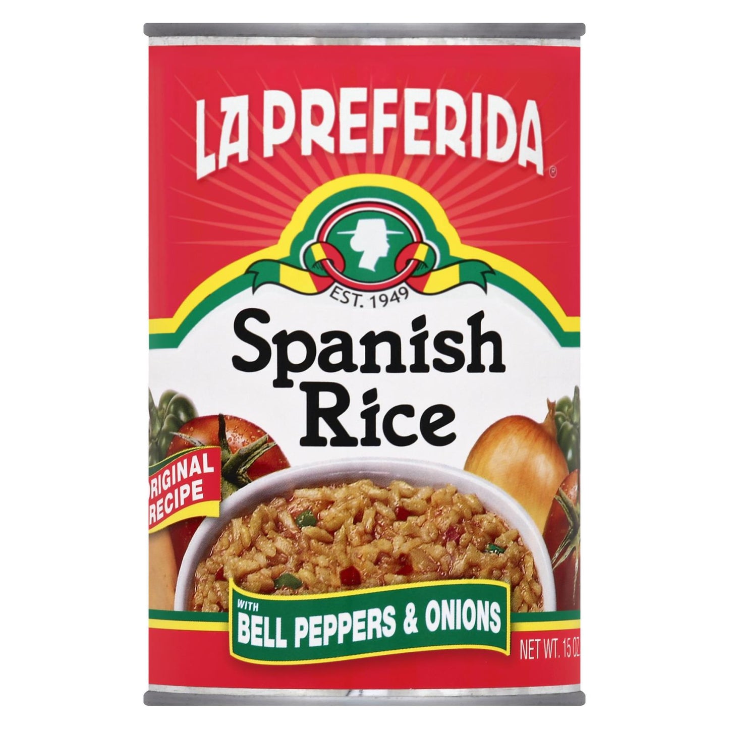 La Preferida, Arroz Español Con Pimientos Morrones Y Cebollas - Caja De 12 - 15 Oz