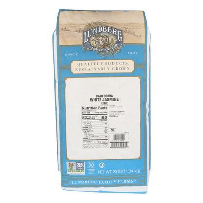 Arroz blanco jazmín de Lundberg Family Farms Ecofarmed - Artículo individual a granel - 25 lb