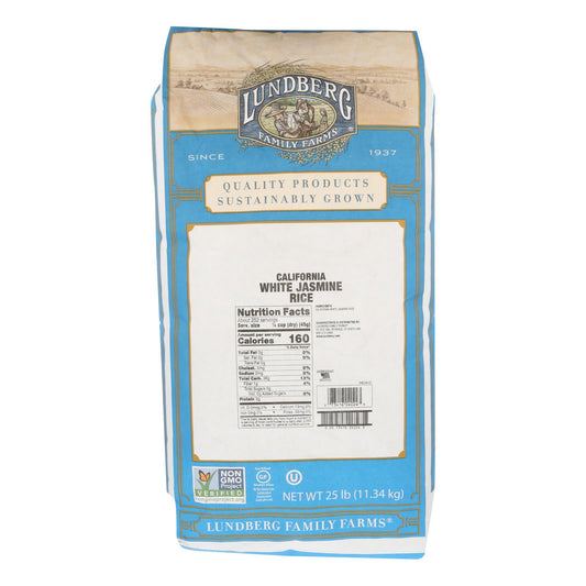 Arroz blanco jazmín de Lundberg Family Farms Ecofarmed - Artículo individual a granel - 25 lb