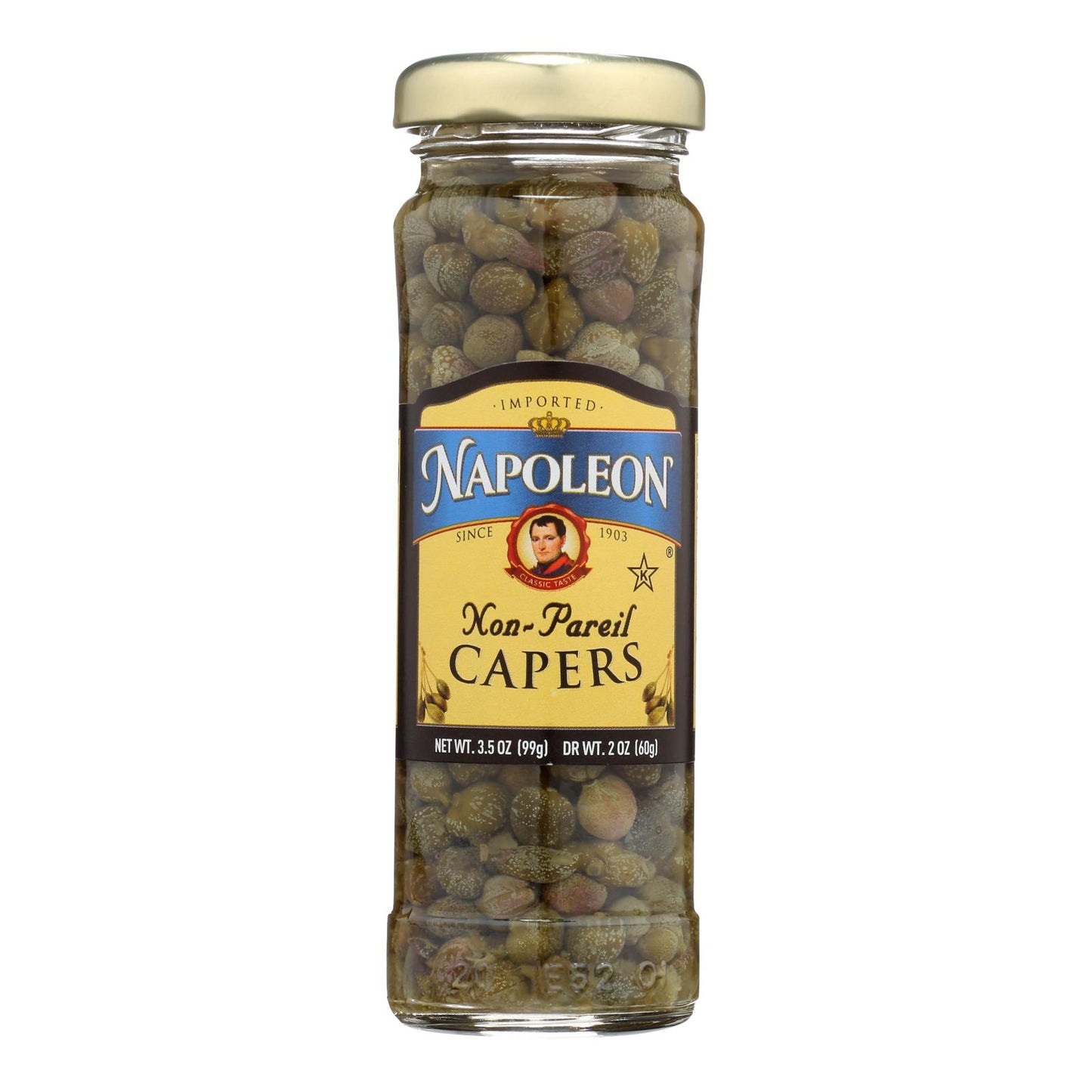 Alcaparras Non-pareilles importadas de Napoleon - Caja de 12 - 3,5 oz