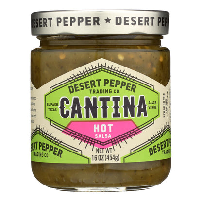 Salsa de pimienta del desierto de Cantina, picante, verde, caja de 6, 16 onzas