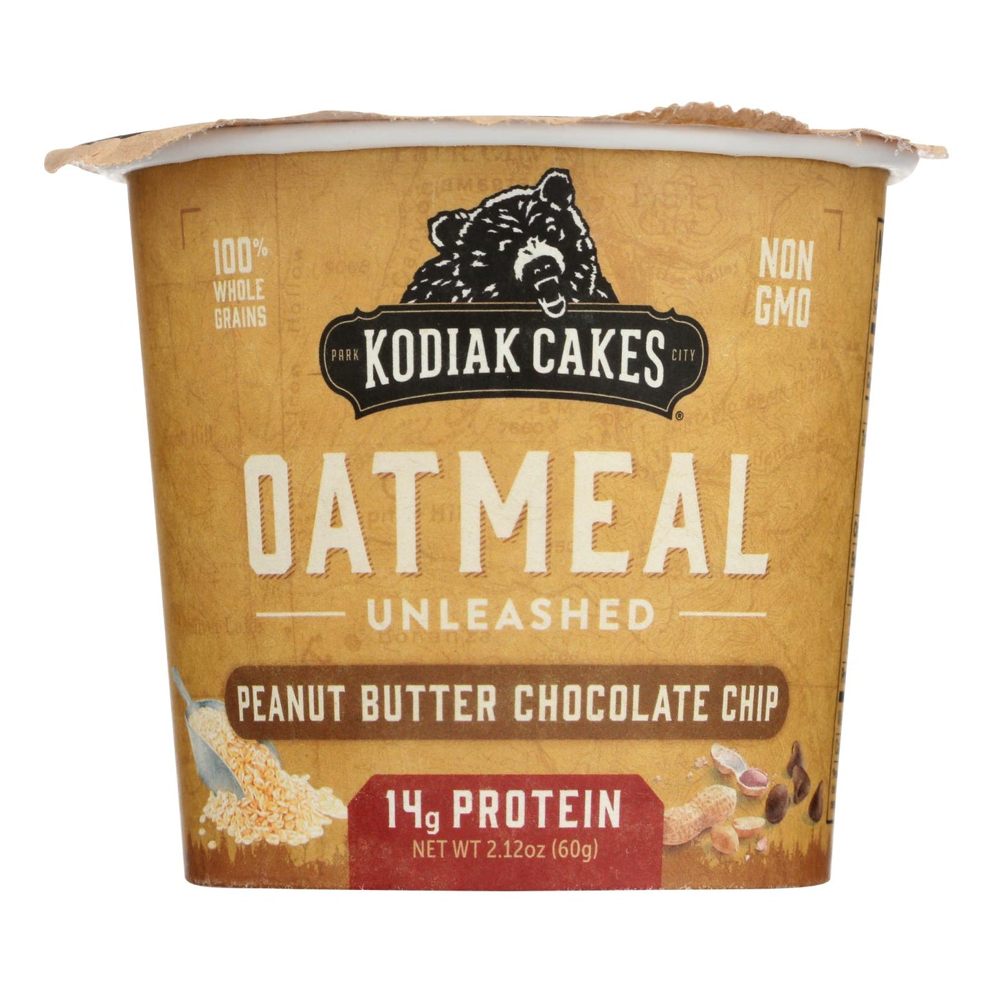 Kodiak Cakes Peanut Butter Chocolate Chip Oatmeal - Case Of 12 - 2.12 Oz