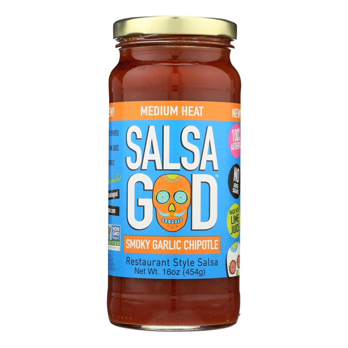 Salsa God - 莎莎烟熏蒜香辣椒酱 - 6 盒装 - 16 盎司