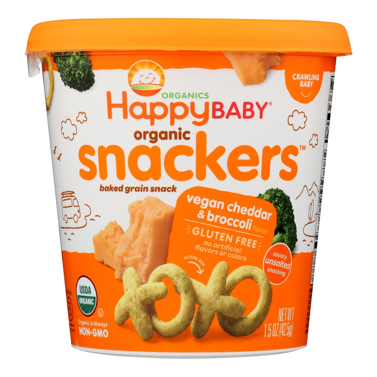 Happy Baby - Snckr Ched Broc - Caja de 6 - 1.5 oz