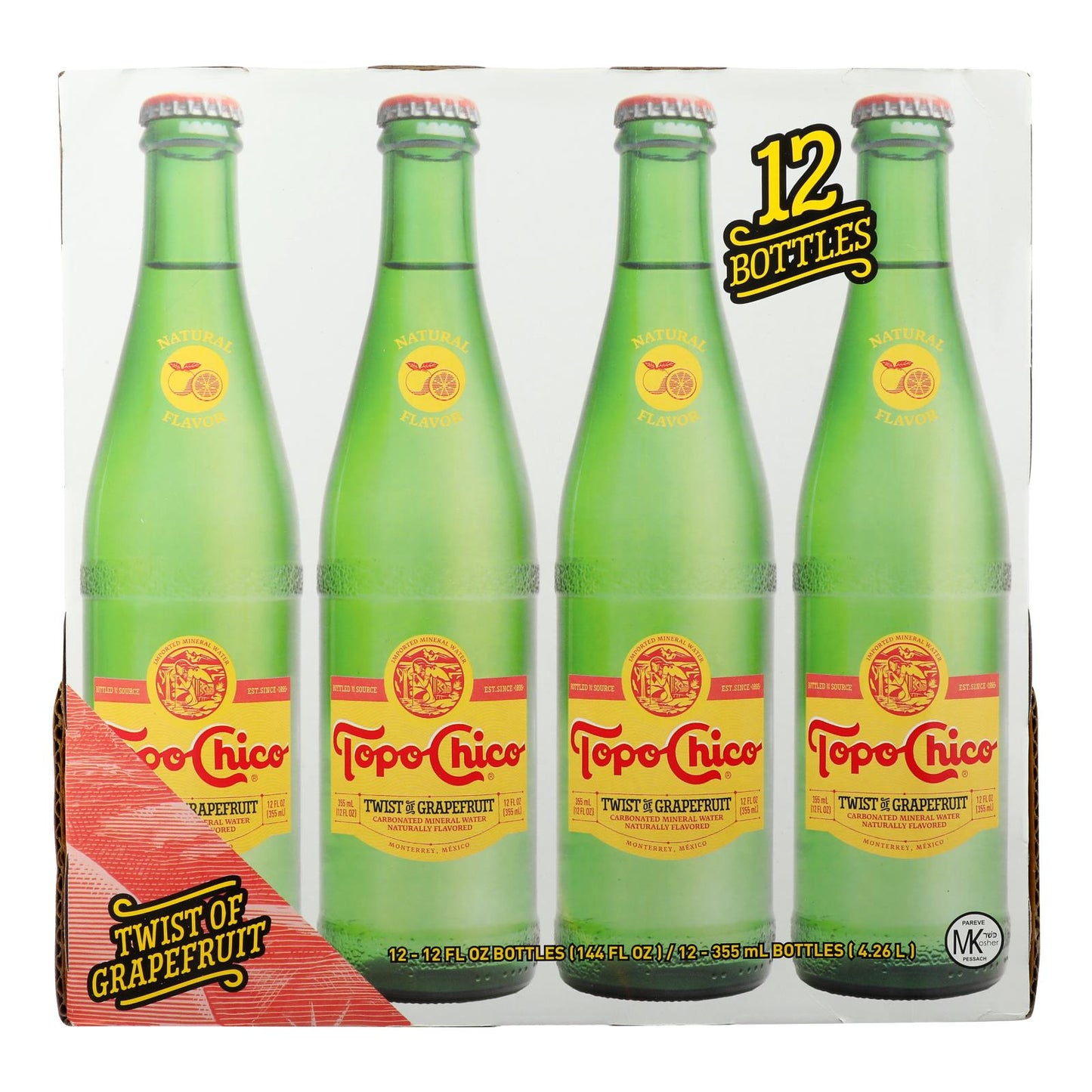 Topo Chico - 矿泉水 葡萄柚味 - 1-12/12 盎司一箱