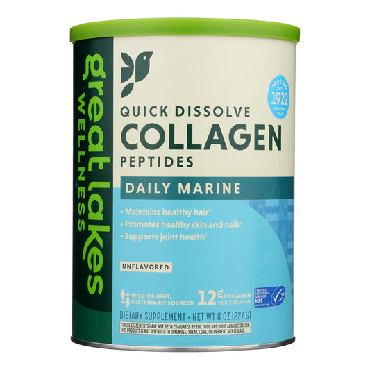 Great Lakes Wellness - Colágeno, péptidos marinos, sin gluten, 1 unidad, 8 oz