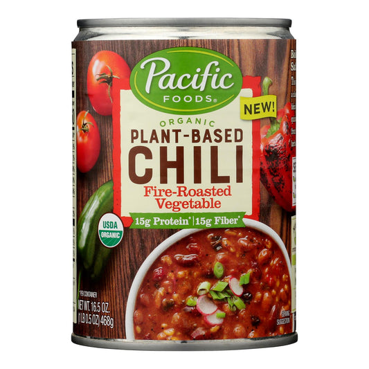 Pacific Foods - Vegetales asados ​​al fuego con chile - Caja de 12 a 16,5 oz