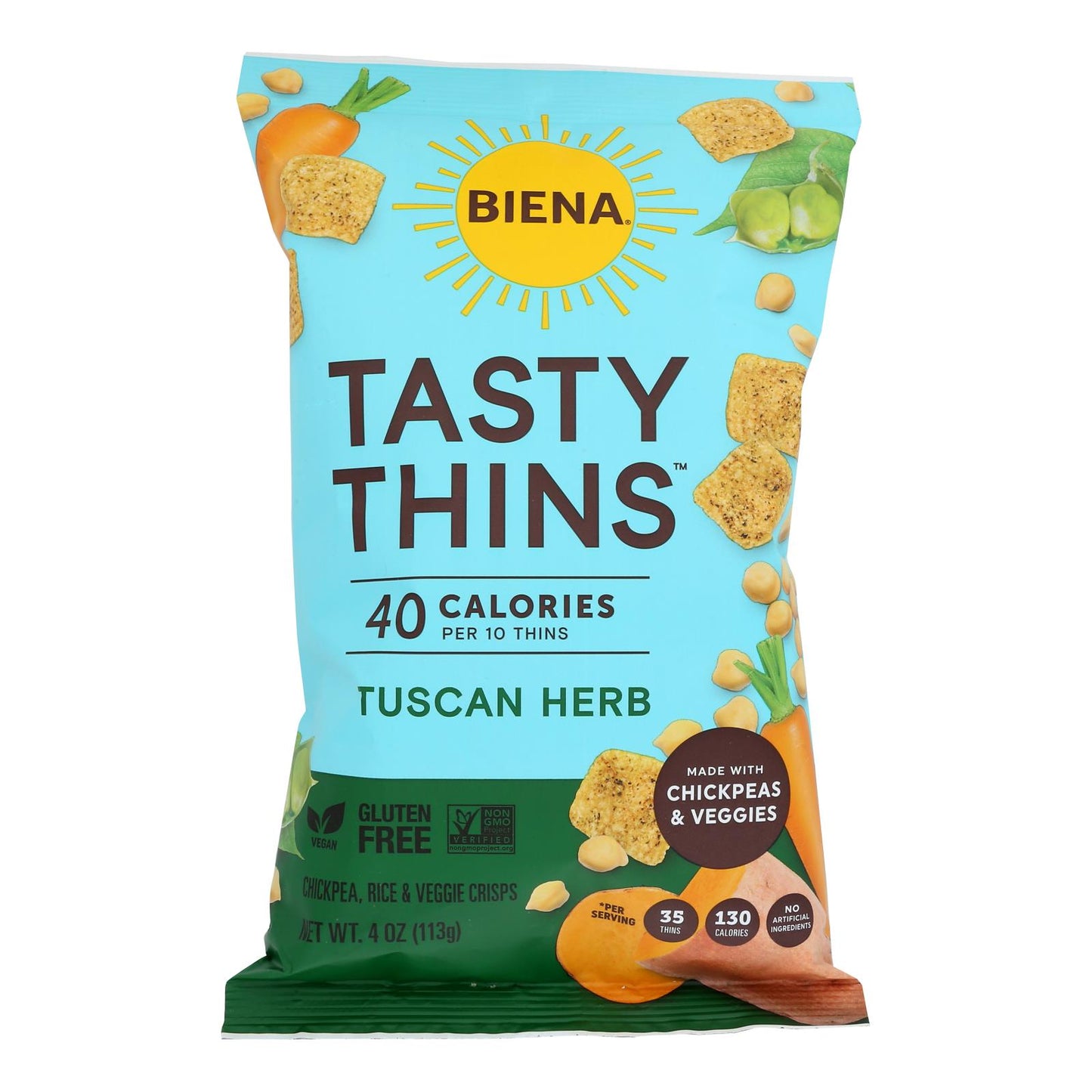 Biena Llc - Tasty Thins Tuscan Herb - Caja de 12 - 4 oz