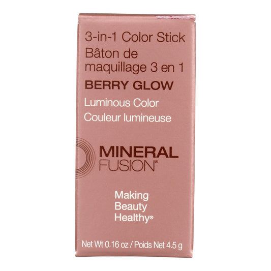 Mineral Fusion - Color Stk 3 en 1 Berry Glow - 1 unidad - 0,16 oz