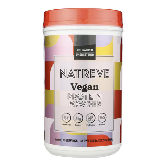 Natreve - Proteína en polvo Unflav vegana - Caja de 4 - 23,8 oz