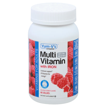 Yum V's - Multivitamínico con hierro para adultos - 1 unidad - 60 unidades