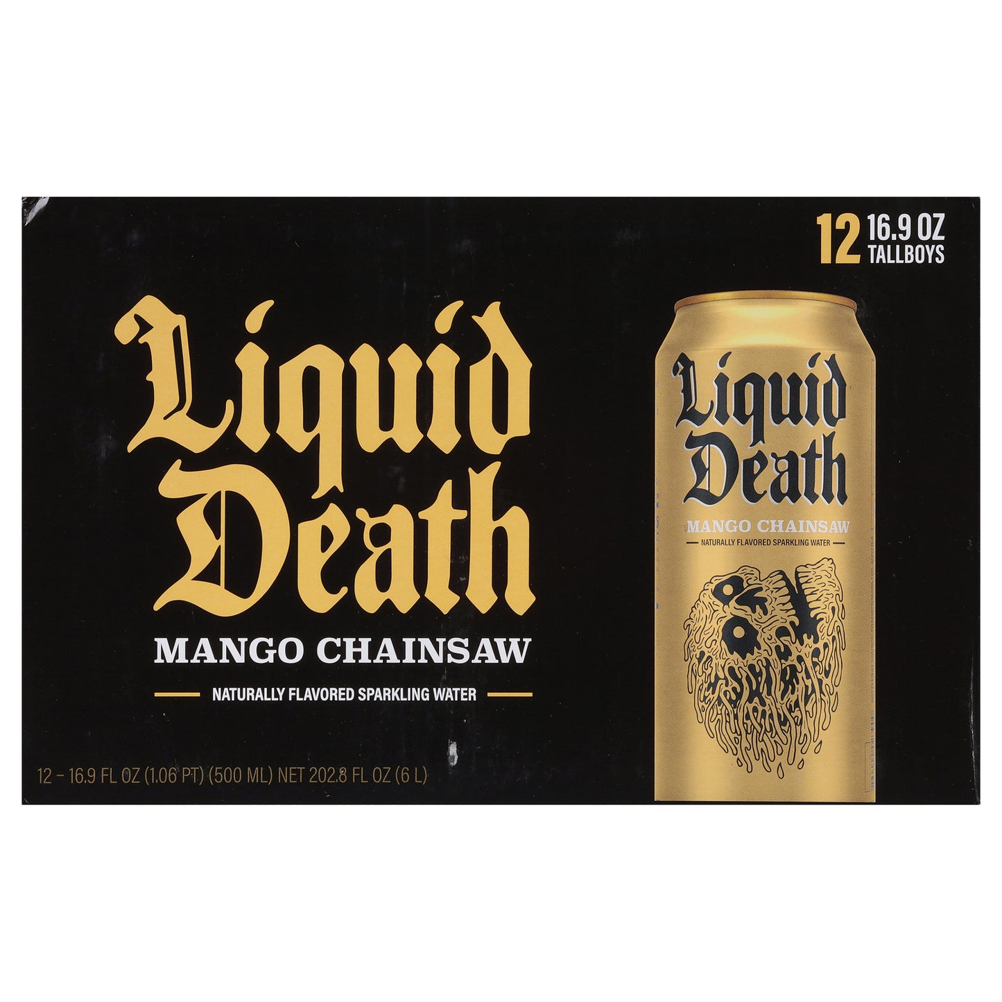 Liquid Death - Spk Mtn Water 100% Mango Lata - Caja De 1-12/16.9