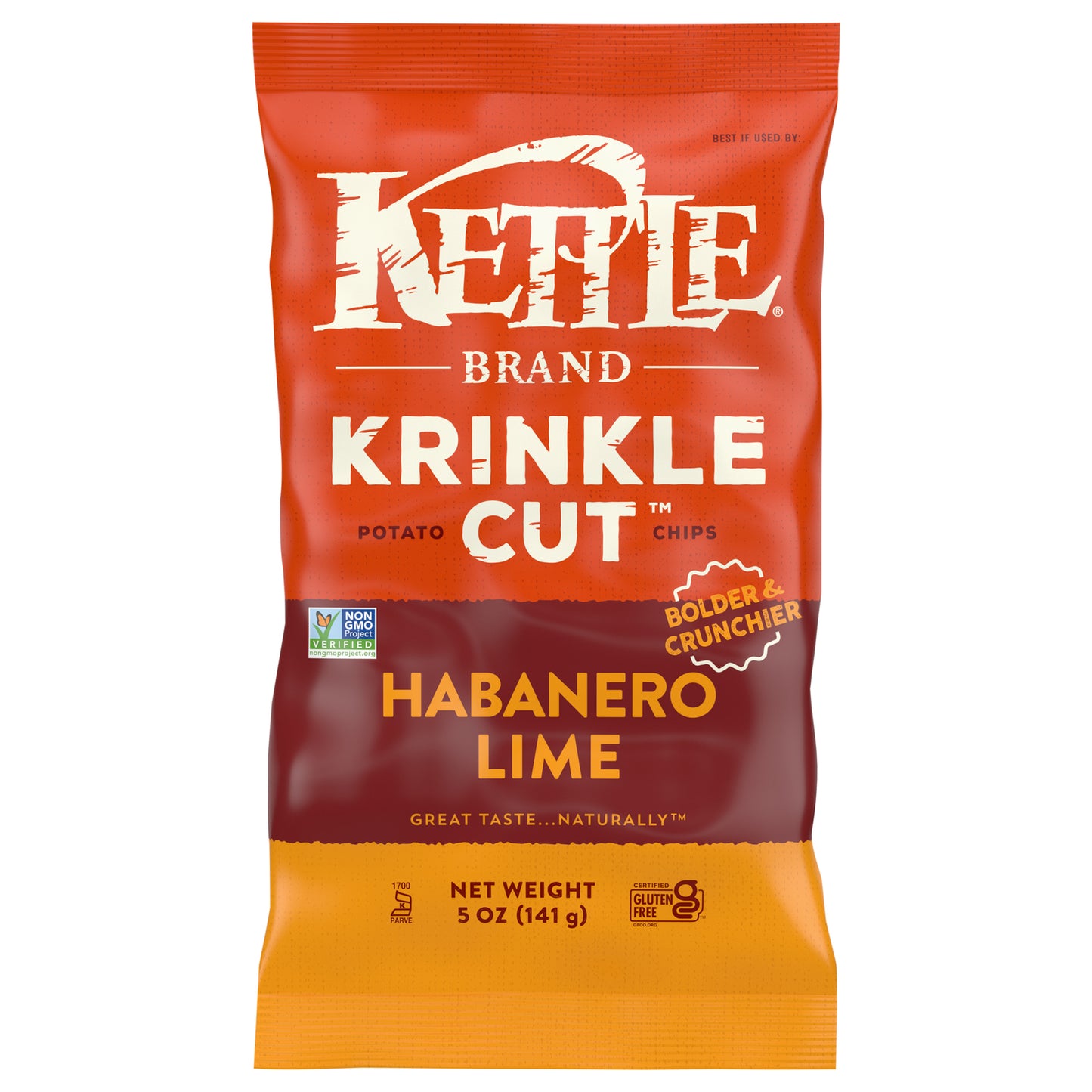 Marca Kettle - Patatas fritas Krinkle Hab Lime - Caja de 15 de 5 oz