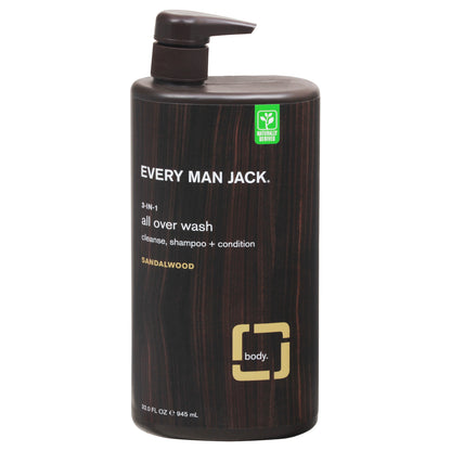 Every Man Jack - Lavado integral 3 en 1 Sndlwd - 1 unidad - 32 Fz