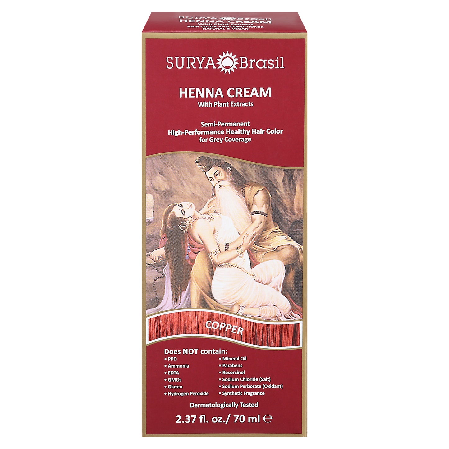 Surya Brasil - Crema de henna color cobre - 1 unidad - 2,37 oz