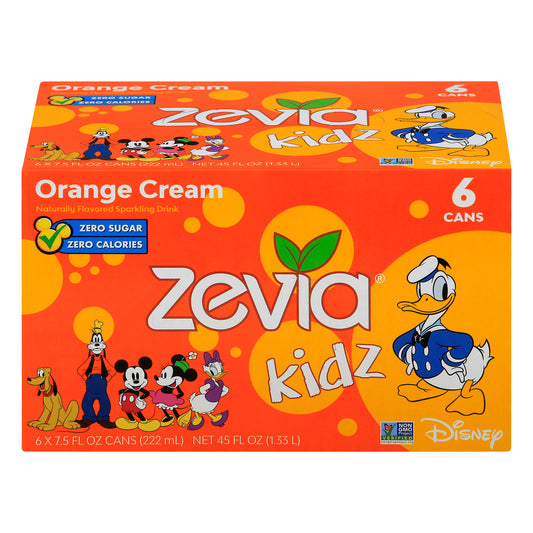 Zevia - Bebida con sabor a naranja Kidz Spark - Caja de 4-6/7,5 oz