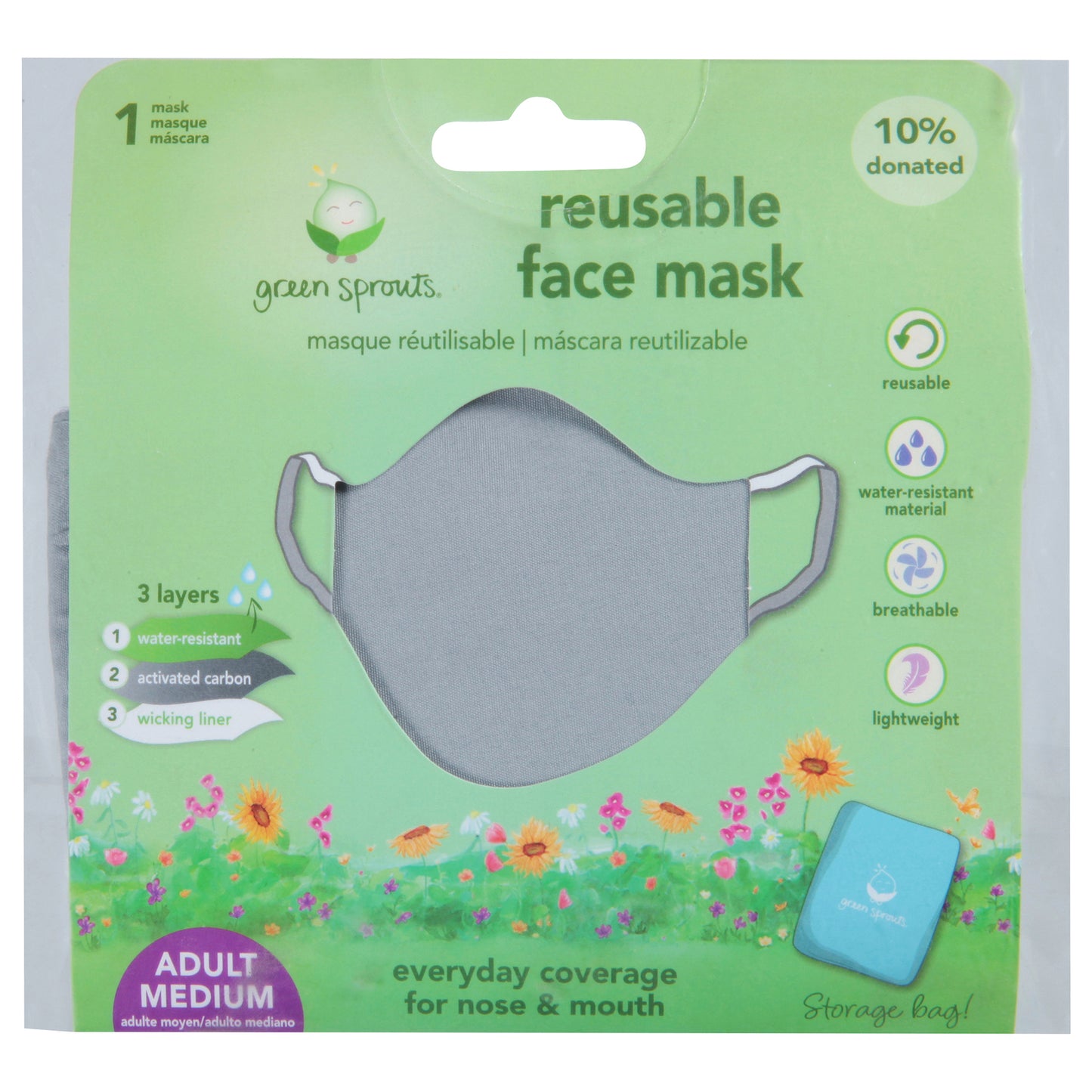 Brotes verdes - Fce Msk Reuse Adlt Md Gry - 1 unidad - ct