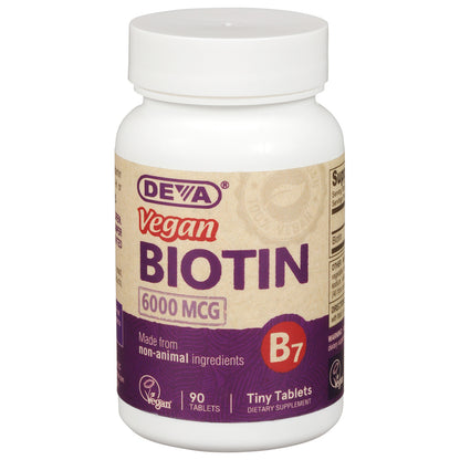 Vitaminas veganas Deva - Biotina vegana 6000 mcg - 90 comprimidos