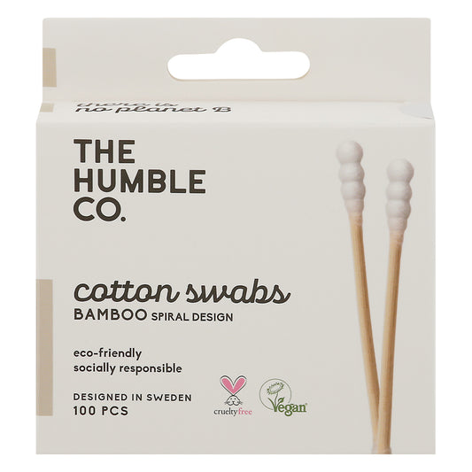 Humble Co - Hisopo de algodón de bambú blanco Sprl - Caja de 10-100 unidades
