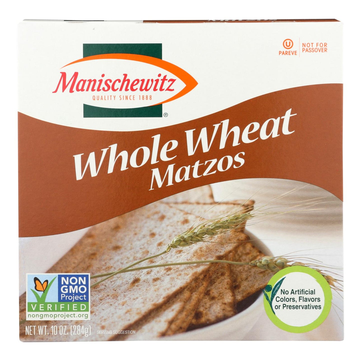 Manischewitz - Matzá de trigo integral - Caja de 12 - 10 oz.