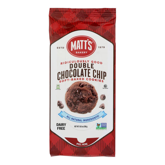 Galletas de Matt - Galletas con chips de chocolate doble - Caja de 6 - 10,5 oz