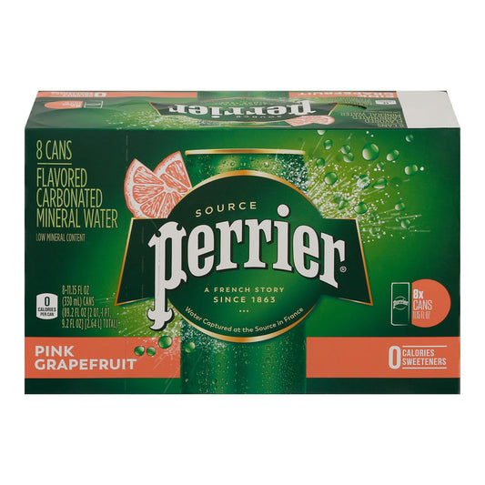 Perrier - Agua mineral con gas de pomelo rosado - Caja de 3-8/11,15 oz