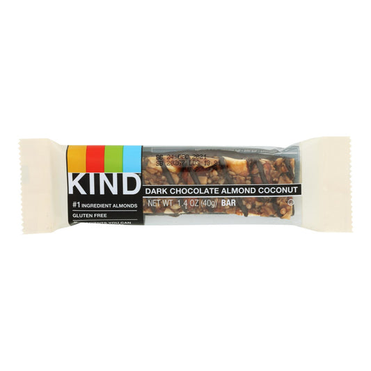 Kind - Barra de chocolate negro con almendras y coco - Caja de 12 - 1.4 oz