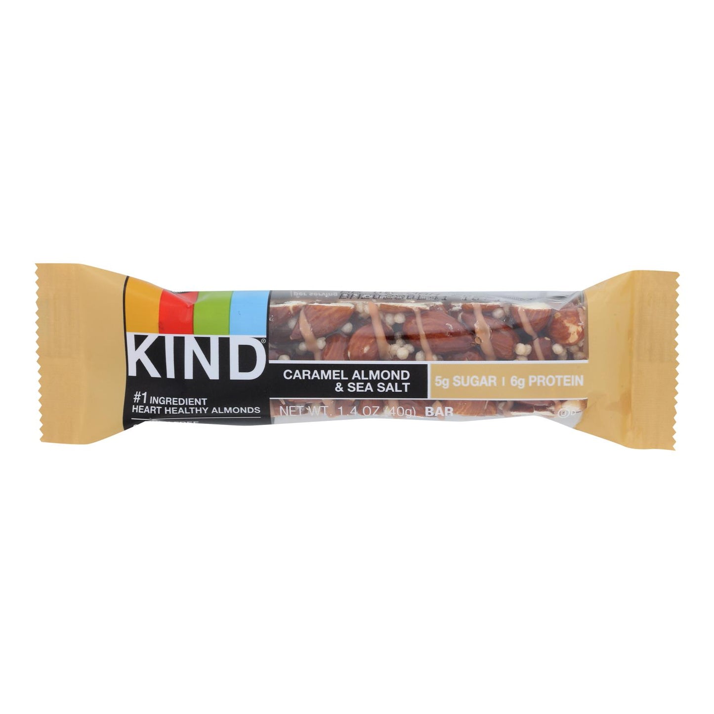 Kind - Barra de caramelo con almendras y sal marina - Caja de 12 - 1,4 oz