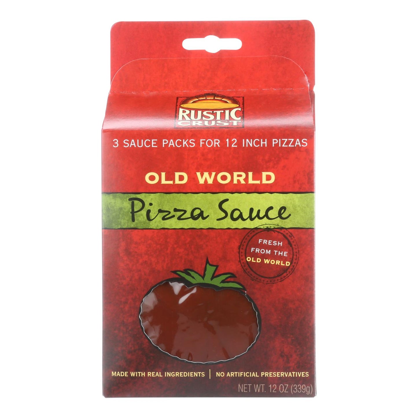 Salsa para pizza con masa rústica - Caja de 6 - 12 oz.