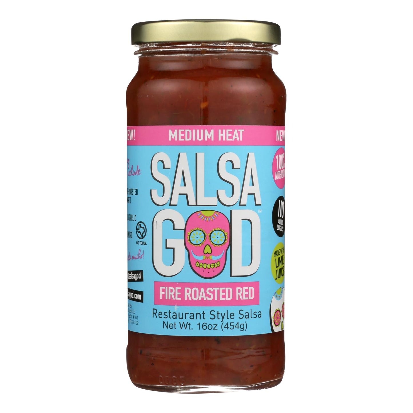 Salsa God 中火烤红莎莎酱 - 6 盒装 - 16 盎司