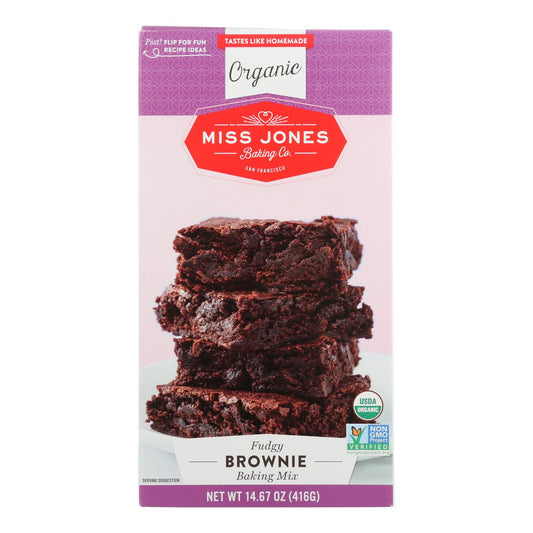 Mezcla para hornear Miss Jones - Brownie - Caja de 6 - 14,67 oz.