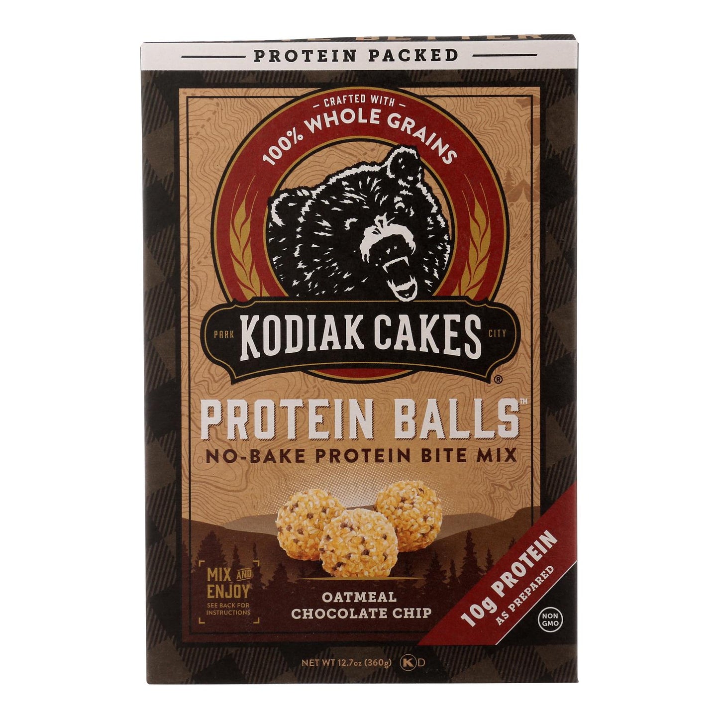 Kodiak Cakes - Mezcla de bolitas de proteína de avena Cchp - Caja de 6 - 12,70 oz