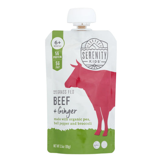 Serenity Kids - Bolsa de carne de res y jengibre - Caja de 6 - 3,5 oz