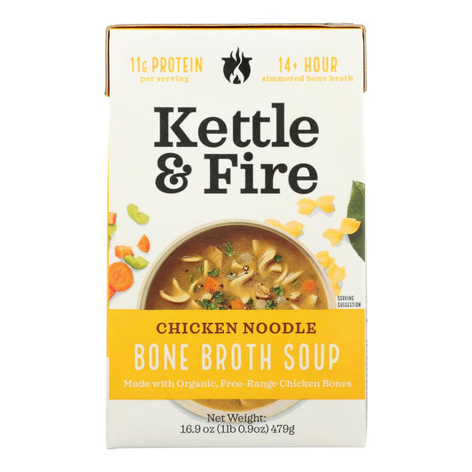 Caldo de huesos de pollo con salsa Kettle And Fire, caja de 6, 16,9 oz