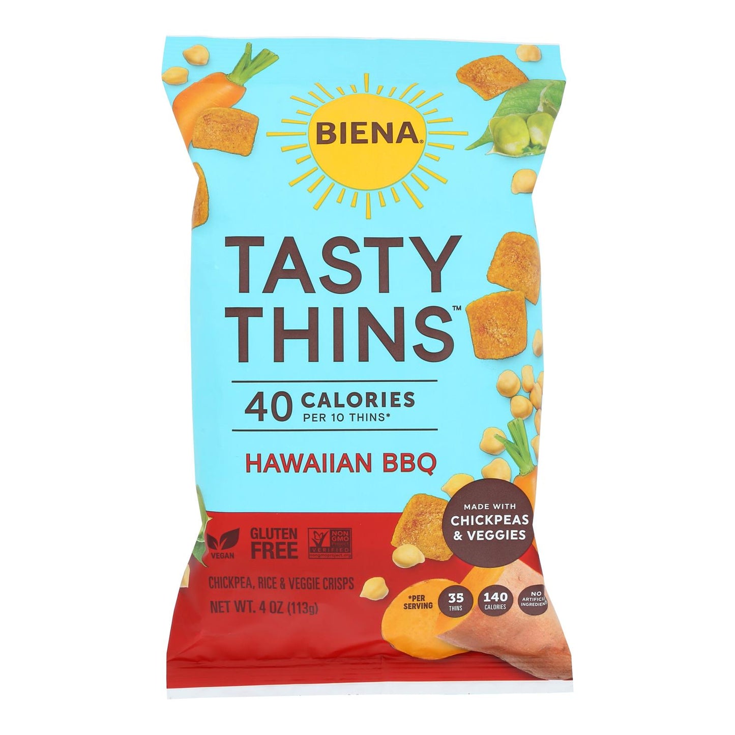 Biena Llc - Tasty Thins Hawaiian Bbq - Caja de 12 de 4 oz