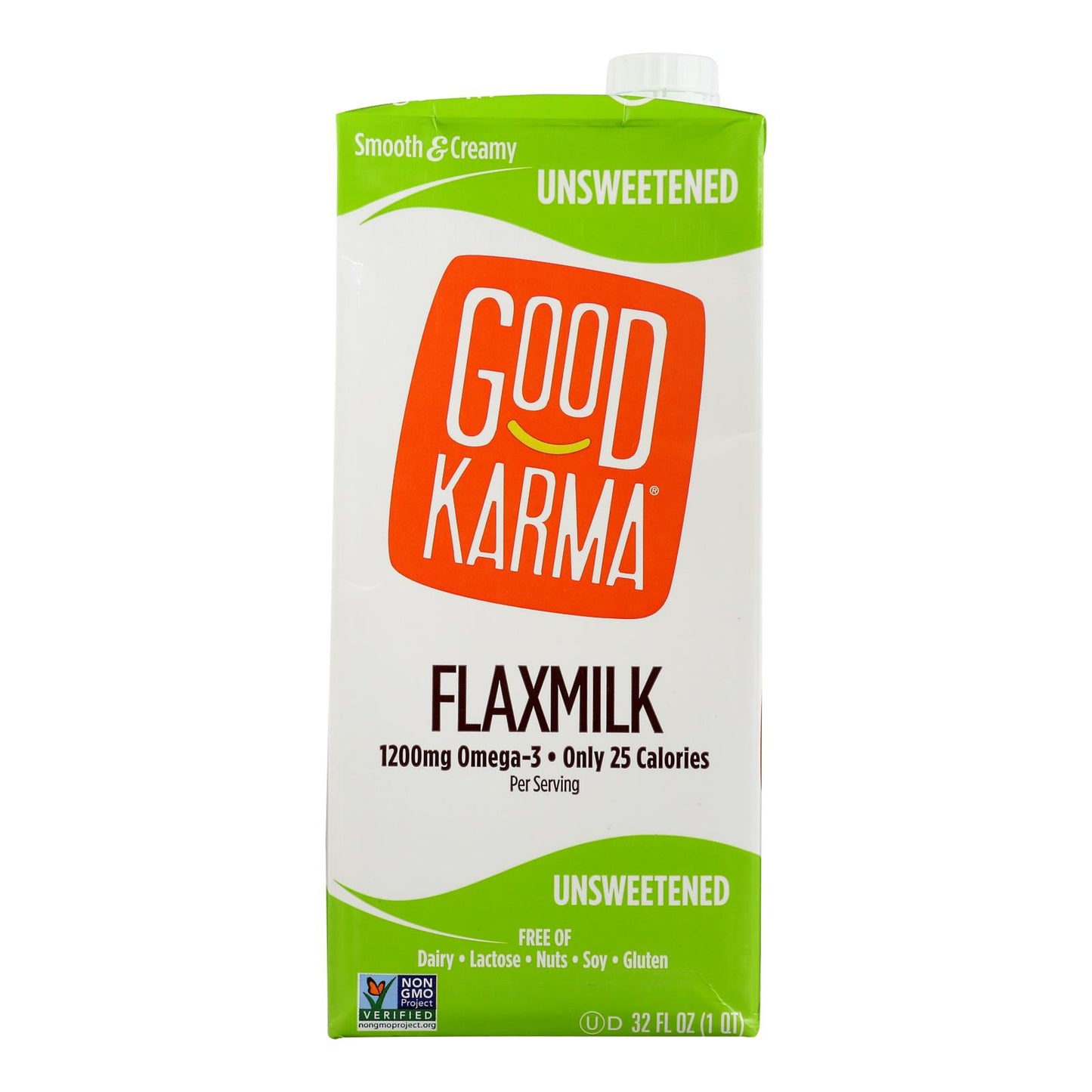 Good Karma - Leche de linaza sin azúcar - Caja de 6 - 32 Fz