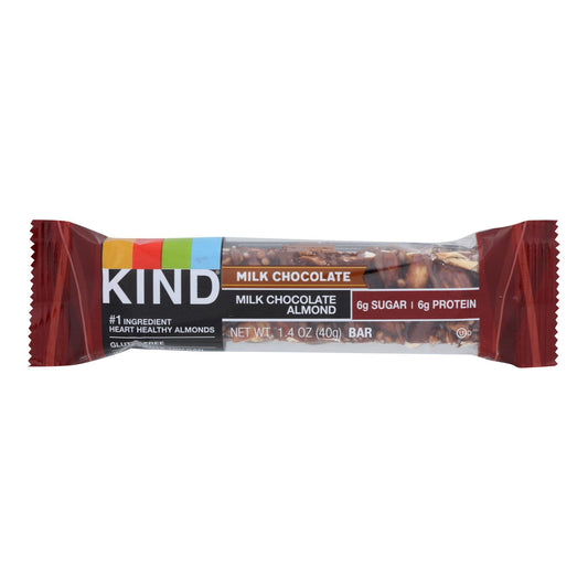 Kind - Barra de chocolate con leche y almendras - Caja de 12 - 1.4 oz