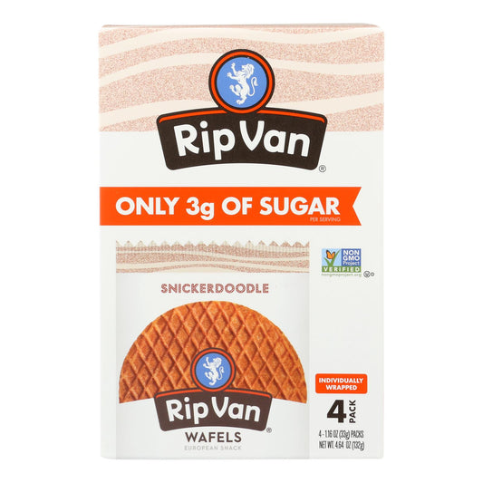 Wafels de vainilla Rip - Wafel Snkrddl Low Sugar 4pk - Caja de 12 - 4,64 oz