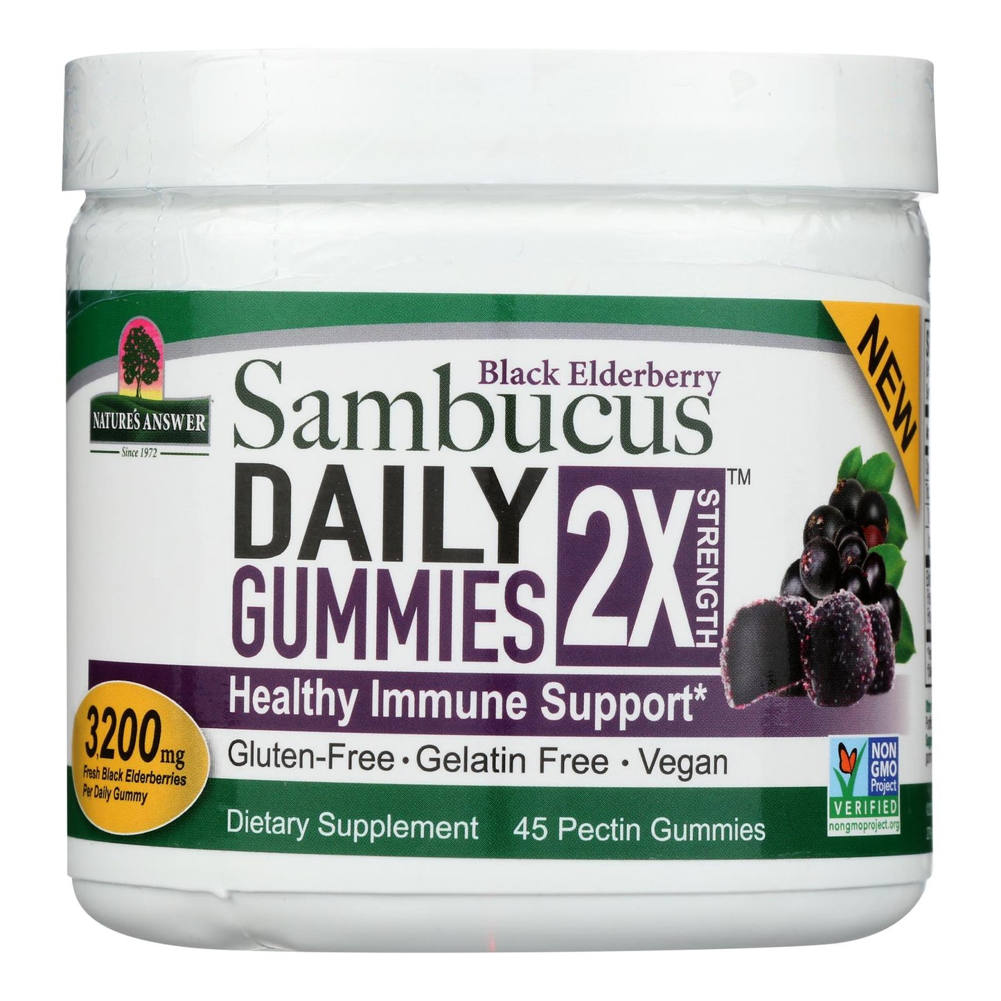 Nature's Answer - Gomitas diarias de Sambucus 2x - 1 unidad - 45 unidades