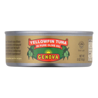 Atún de aleta amarilla en aceite de oliva Genova - Caja de 12 unidades de 5 oz