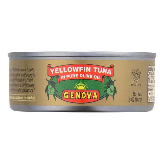 Atún de aleta amarilla en aceite de oliva Genova - Caja de 12 unidades de 5 oz