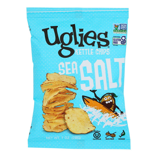 Uglies - Patatas fritas con sal marina - Caja de 32 - 1,0 oz