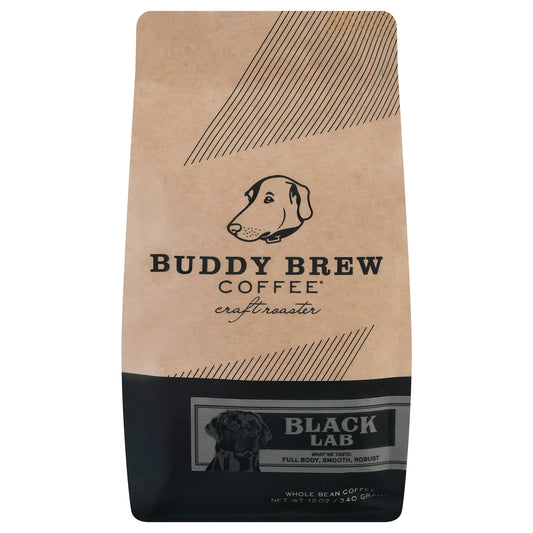 Buddy Brew - 咖啡豆全豆黑拉布拉多 - 6-12 盎司一箱