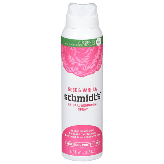 Schmidts - Desodorante en spray seco Rose Vanilla - 1 unidad - 3,2 oz