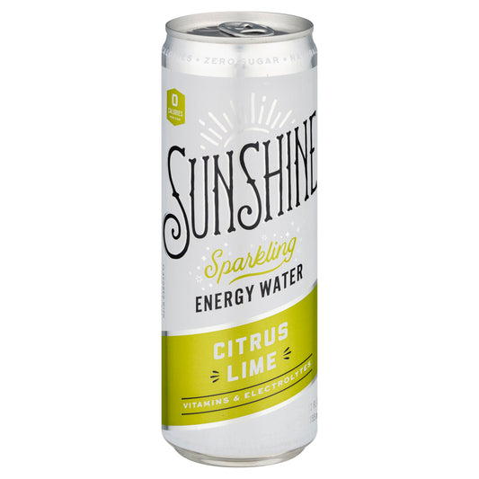 Sunshine Beverages - Agua carbonatada con cítricos y lima - Caja de 12 - 12 Fz