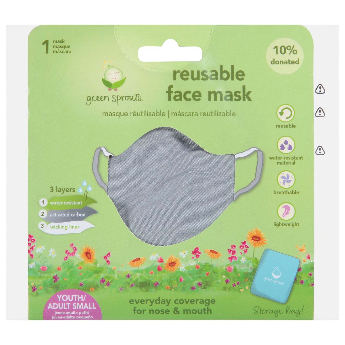 Brotes verdes - Fce Msk Reuse Adlt Sm Gry - 1 unidad - ct