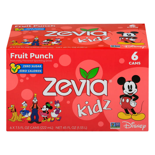 Bebida gaseosa Zevia - Kidz Fruit Pnch - Caja de 4-6/7.5 Fz